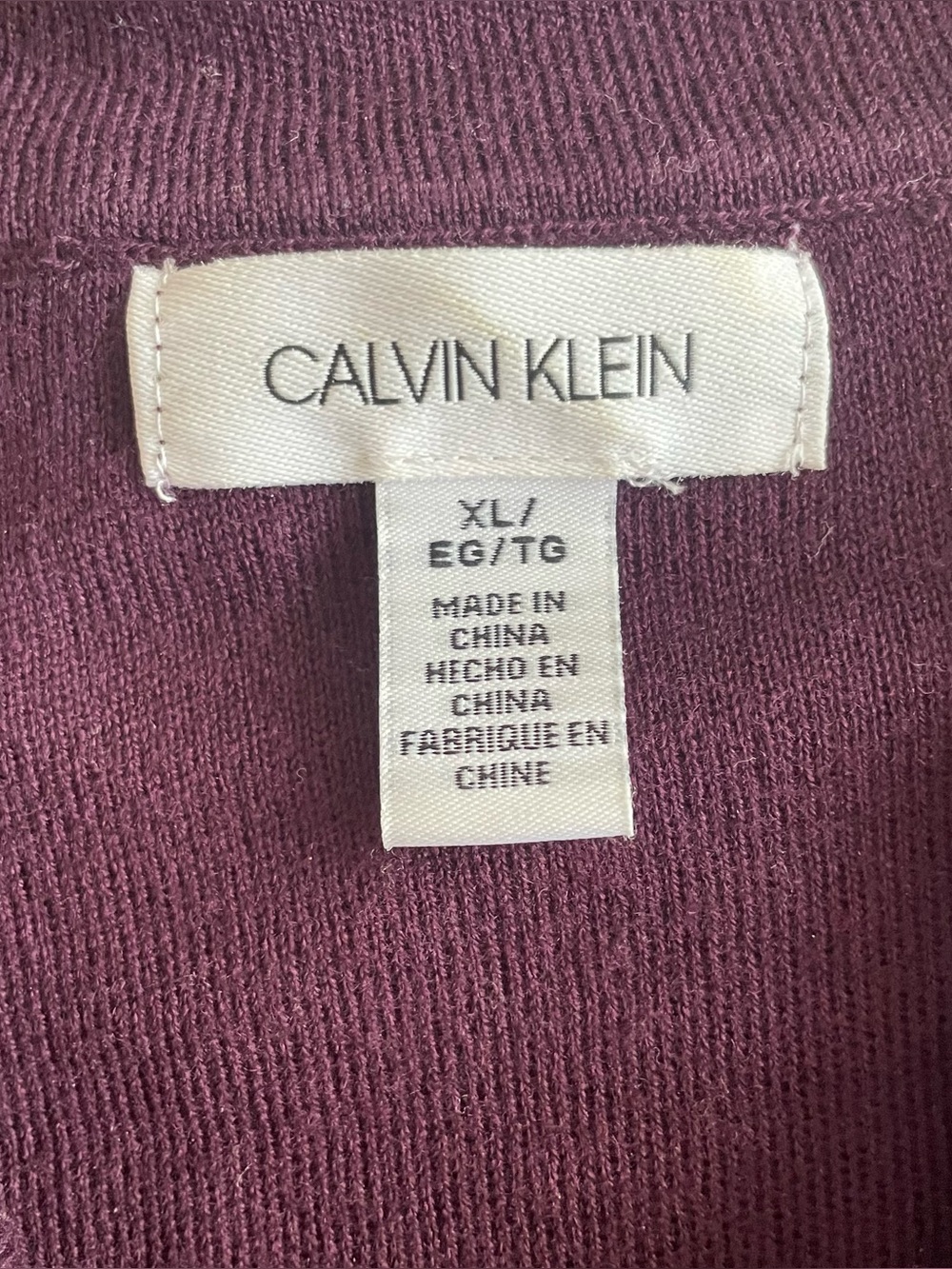 Calvin Klein Burgundy Cowl Neck Sweater, Size XL - Picture 3 of 6